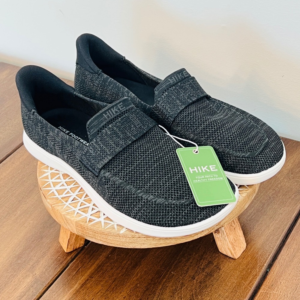 Hike Footwear Barefoot Shoes Womens 9.5 Black Knit Slip On Minimalist Sneakers